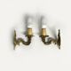 Pair of bronze candlestick wall lights, classic style, Louis XV