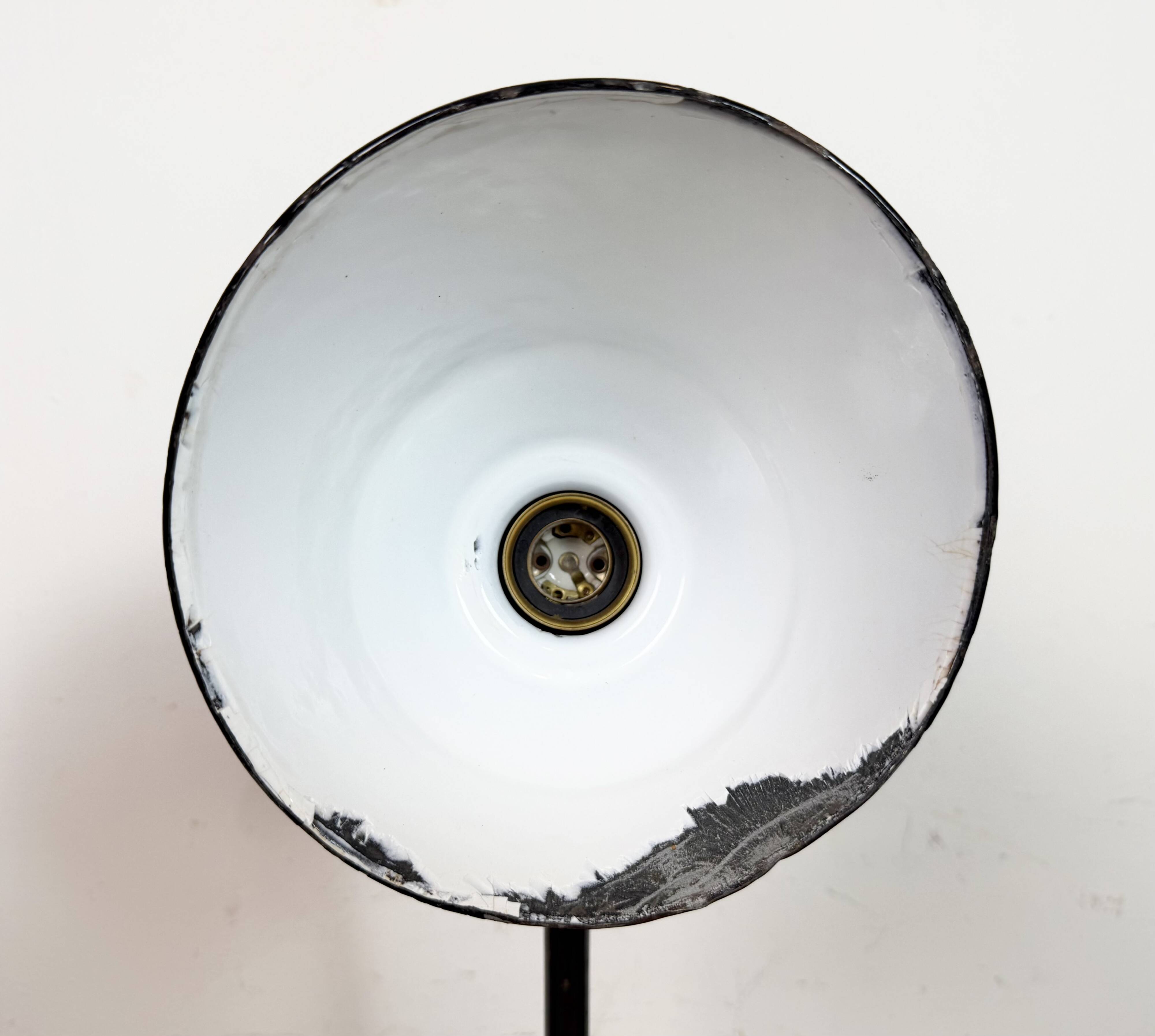 Vintage German Bauhaus Petrol Enamel Table Lamp from Schaco, 1930s