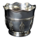 Silver-plated ice bucket with neoclassical appliqués, late 19th century.