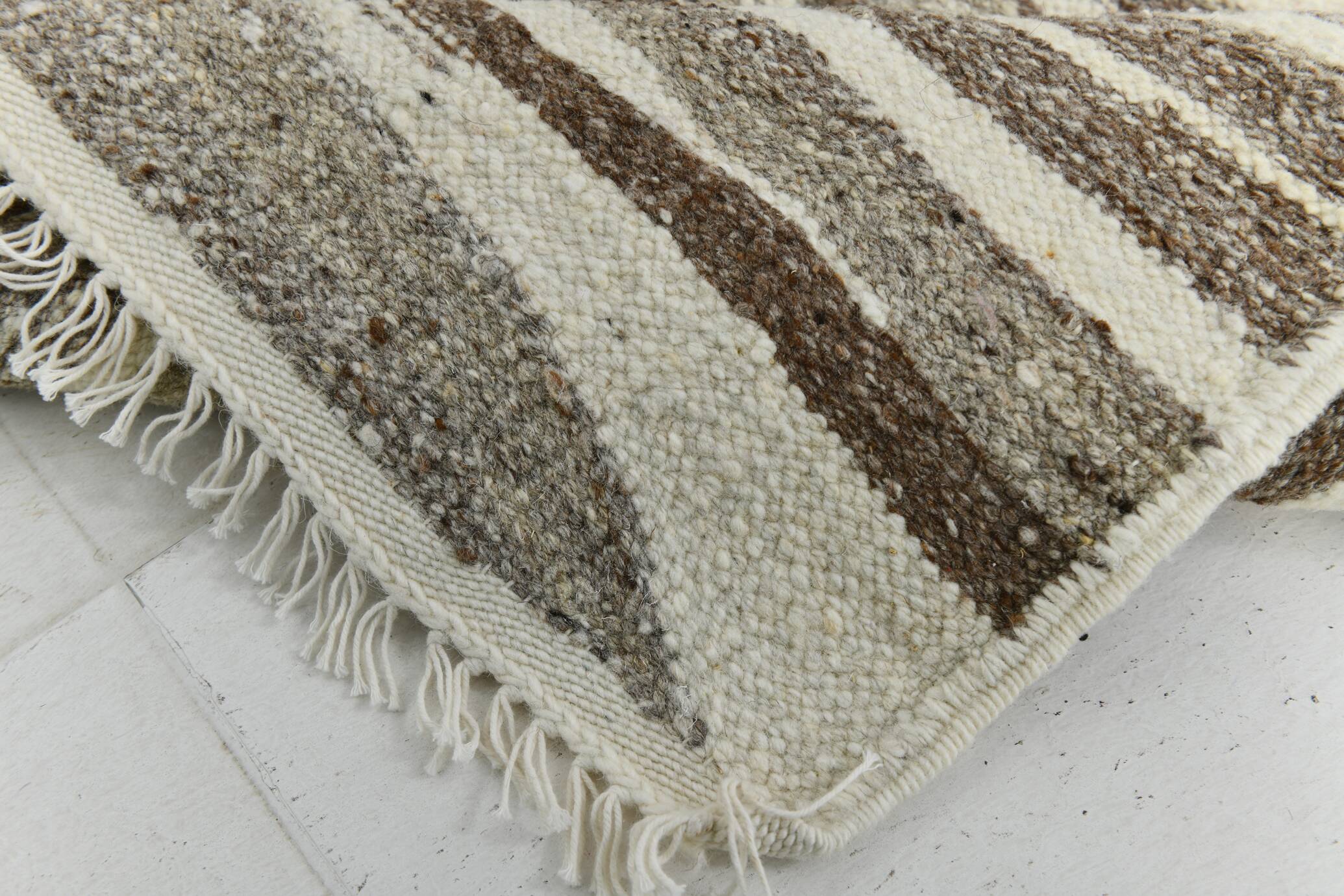 Vintage Ethnic Striped Kilim Runner Rug, 79x356Cm