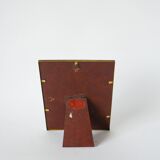 petit miroir en laiton doré bord texturé 1950