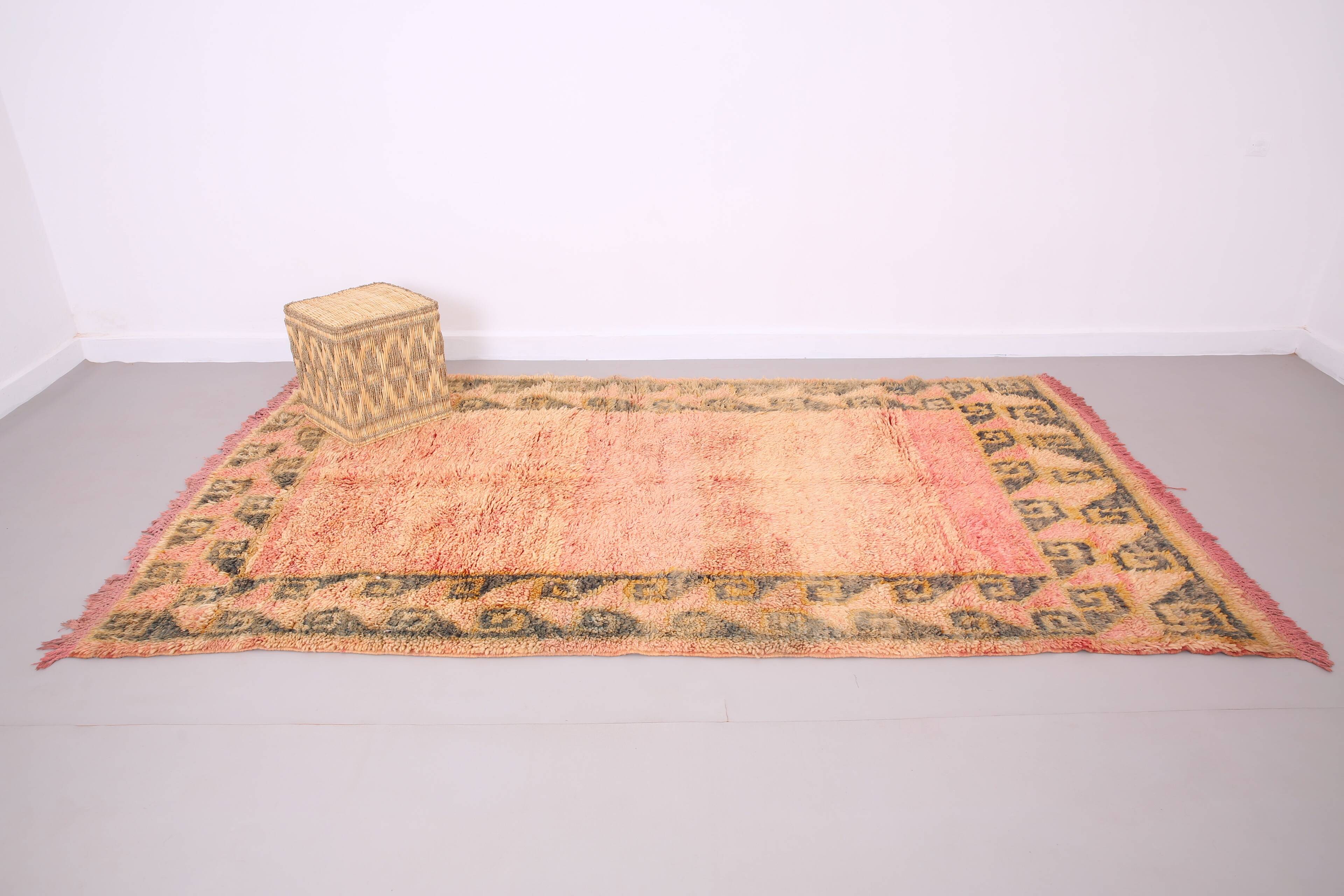 Vintage Moroccan Rug 157 x 274 cm - Peach Handmade Moroccan Rug - Wool Rug