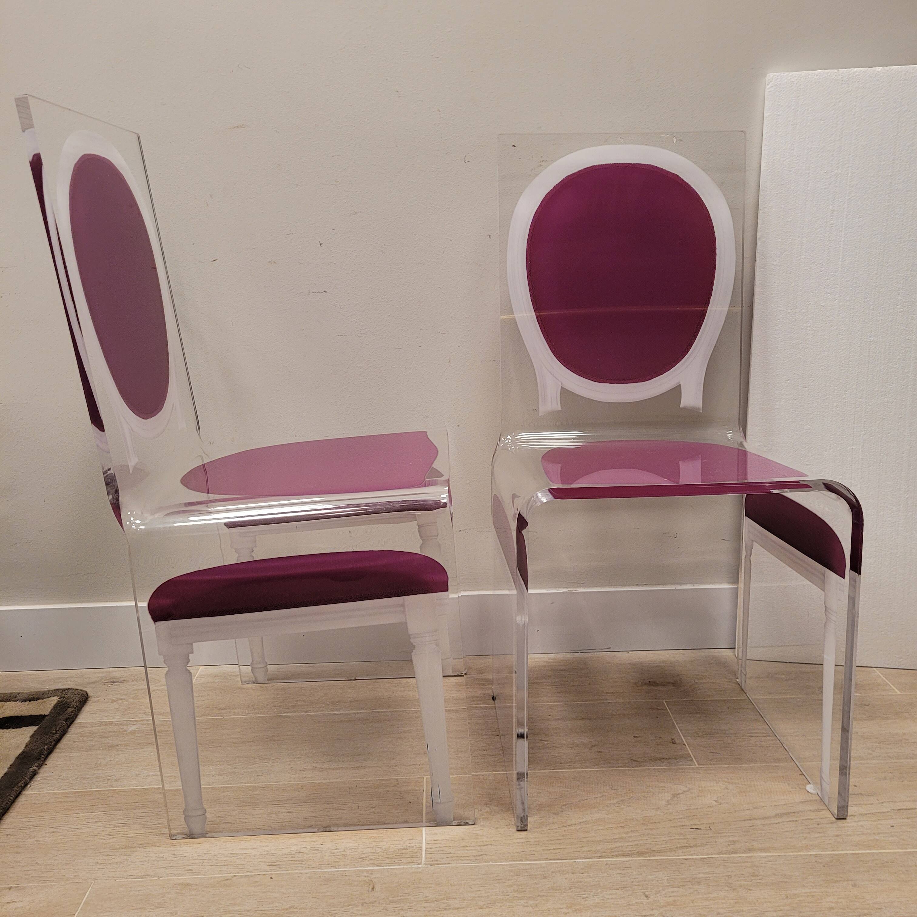 Pair of chairs “Ghost”, JC de Castelbajac for Acrila, Vidrio acrílico, after Philippe Starck – Fra
