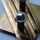 Pair of vintage geometric brass wall lamps