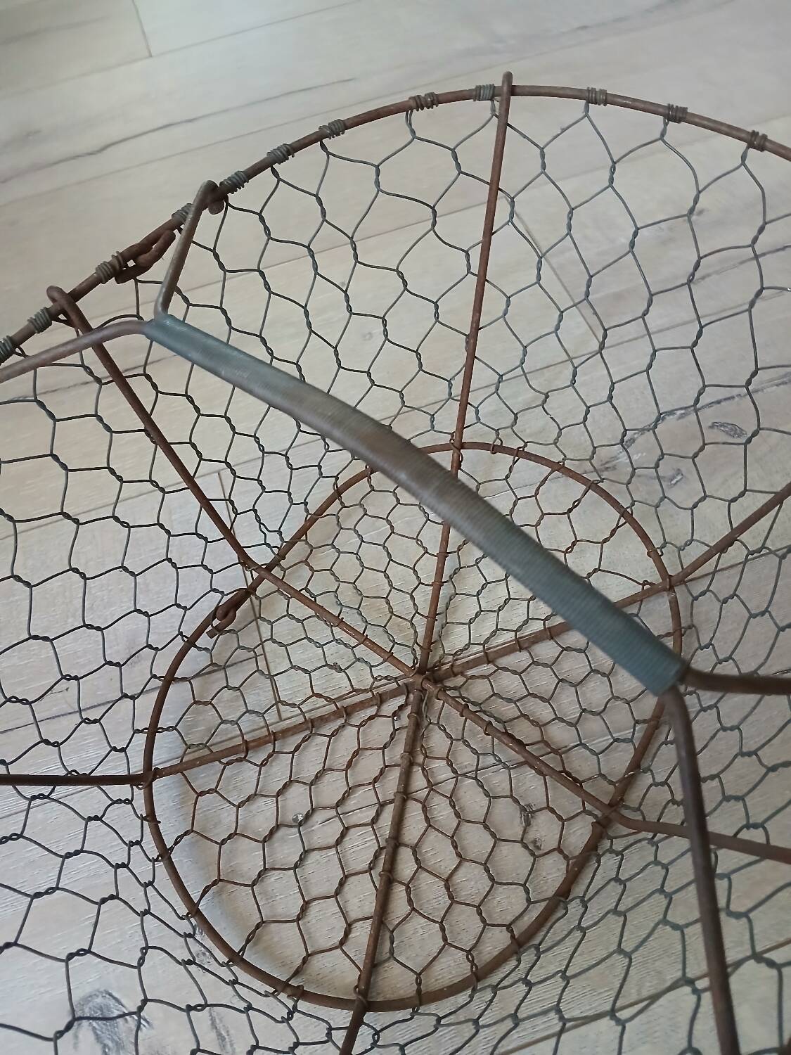 Antique metal basket + wire