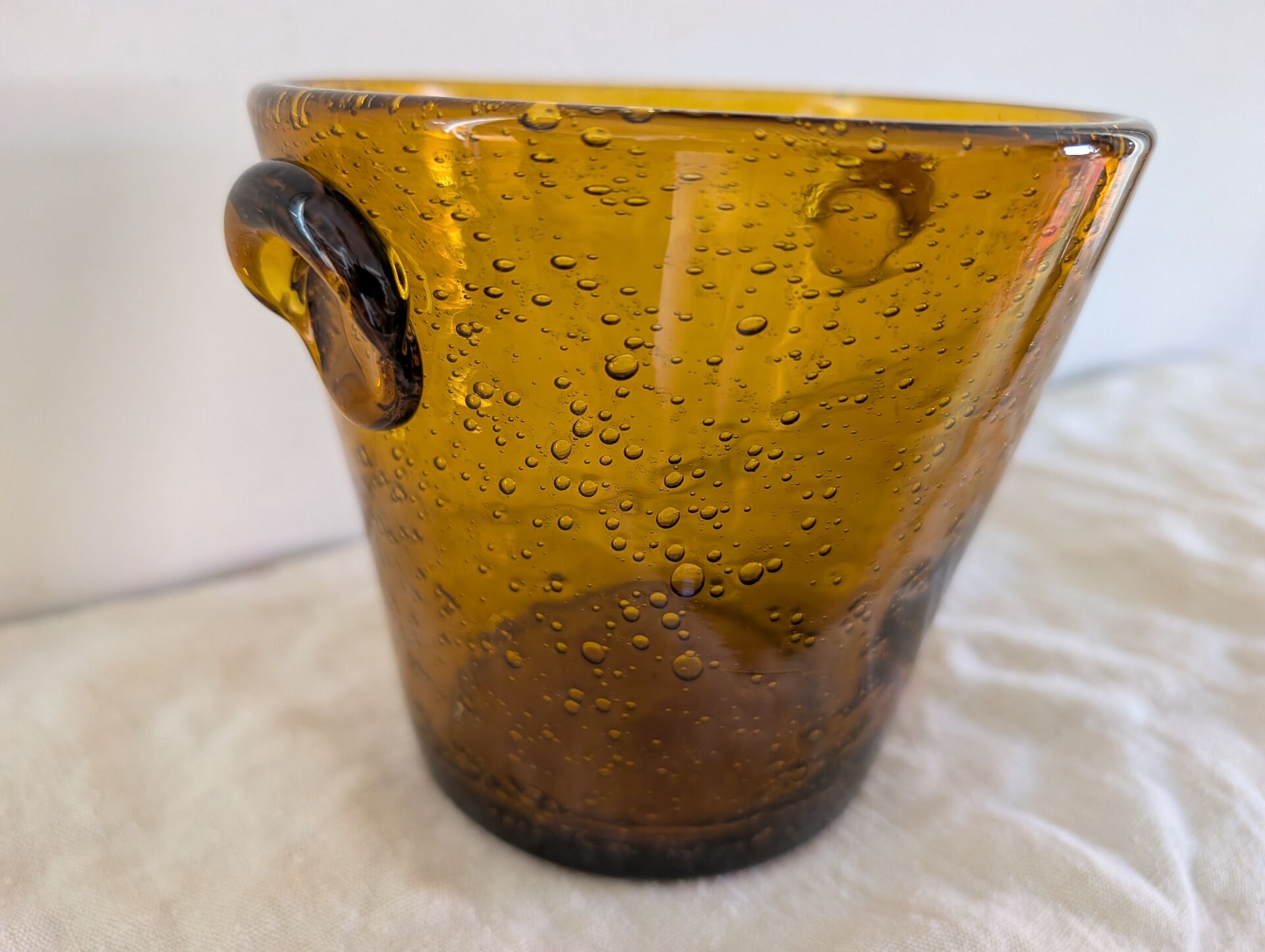 La Rochère – Amber bubble ice bucket from the 1970s