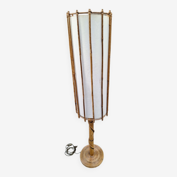 Rattan floor lamp