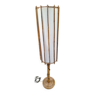 Rattan floor lamp