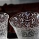 Two Baccarat glasses model "Michelangelo" in engraved crystal.