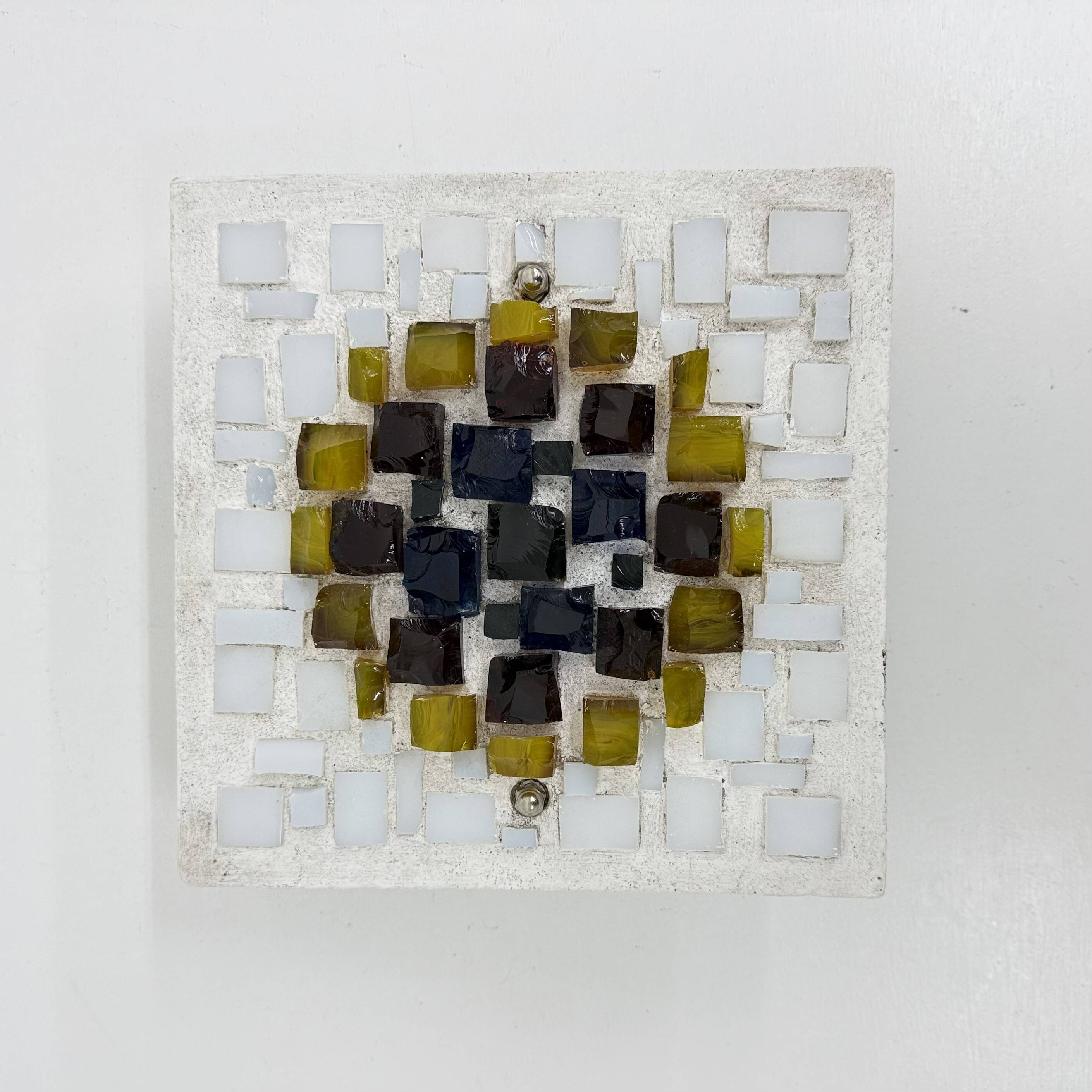 Brutalist wall lamp Glass with resin , 1970s , Germany
