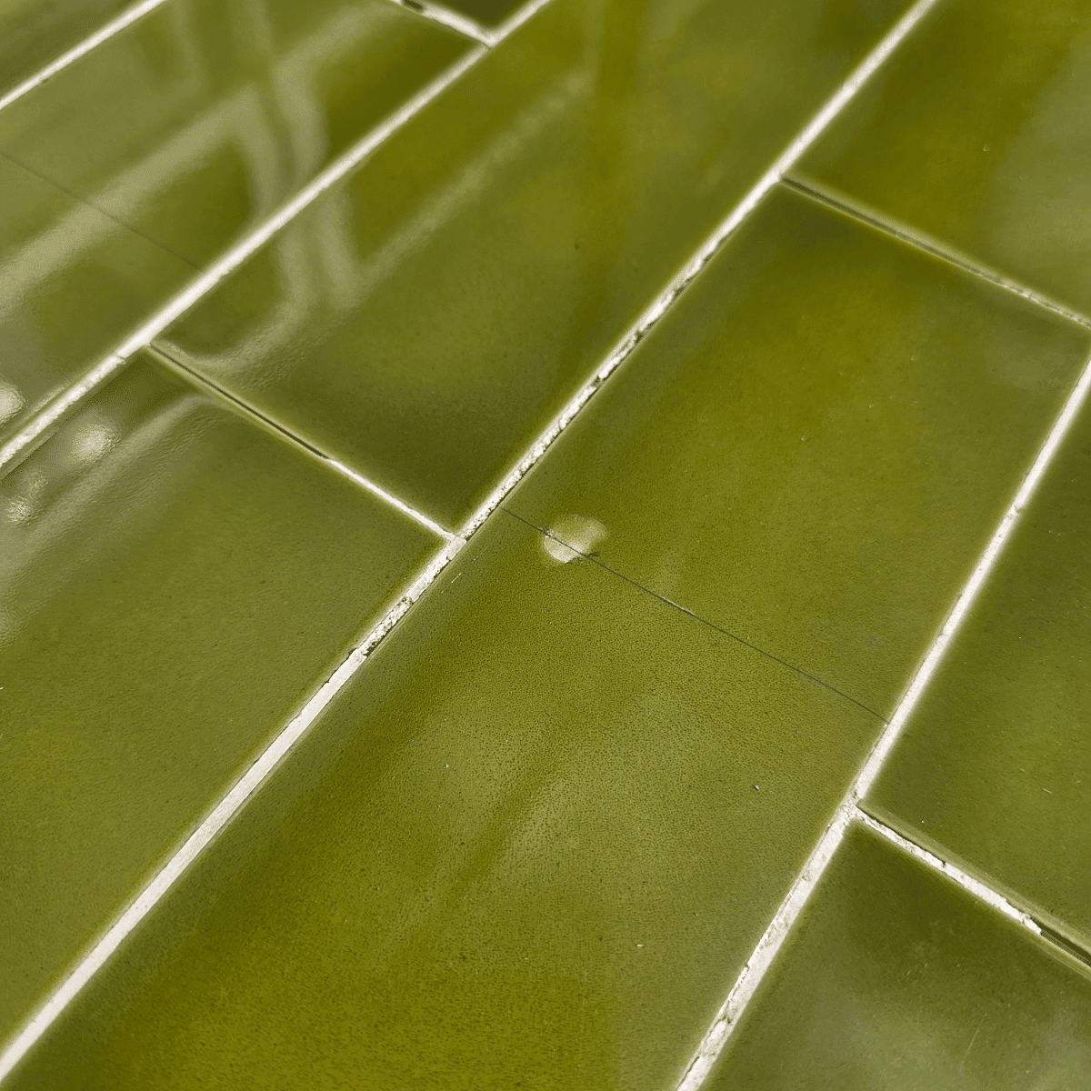 Vintage French dining table with green tiles, 1950s/60s.