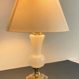 LAMPE Verre OPALIN et Laiton VINTAGE