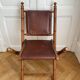 Lot de trois chaises d’officier pliantes bois et cuir