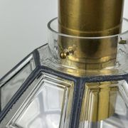 60s 70s hanging lamp by Limburg Leuchten Germany glass brass Space Age