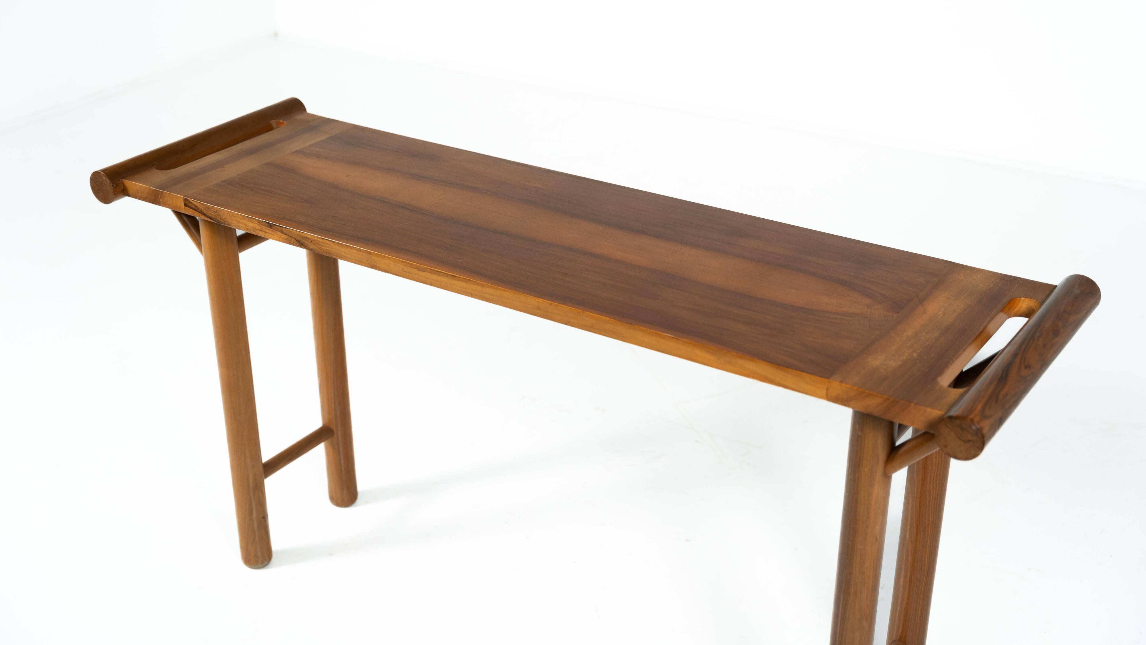 Mid-century console, walnut, Italy, 1970s