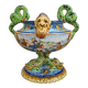 polychrome faience cup – Decorated with fantastical characters and animals