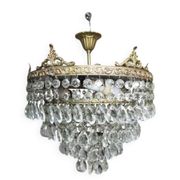 Bronze and Crystal Ceiling Light