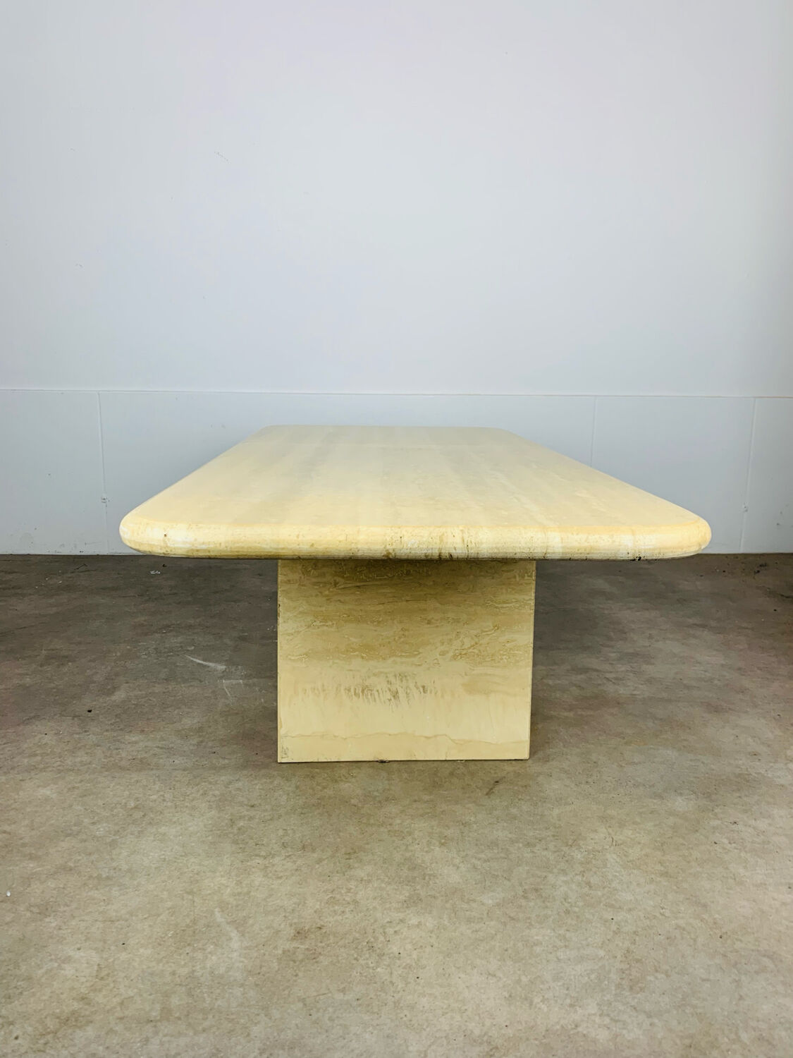 Rectangular travertine coffee table