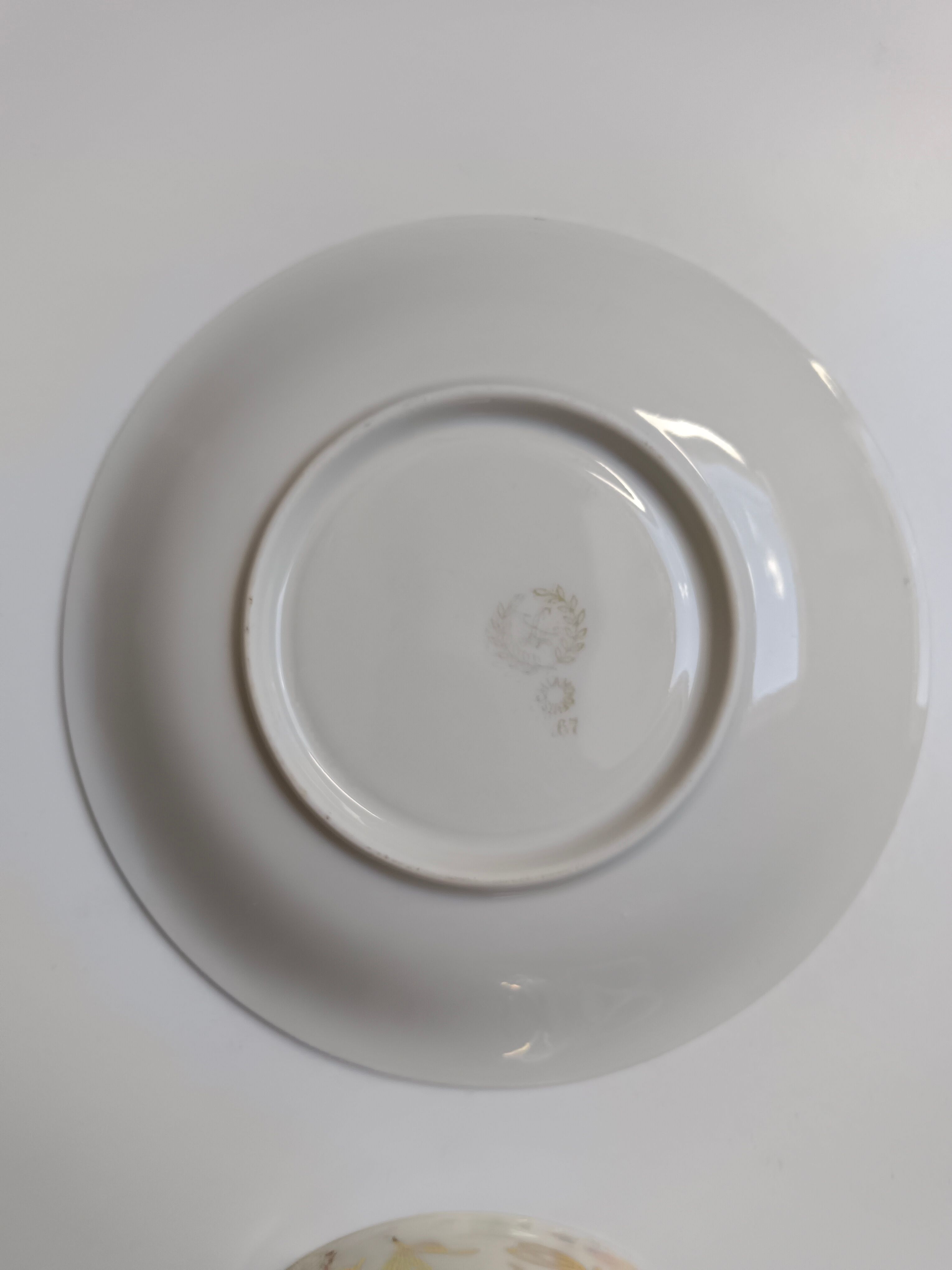 Large porcelain cup from Bavaria with a pearlescent finish and rose decorations.