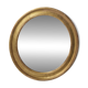 Antique round mirror in gilded wood, original patinated glass from the 19th century, 34 x 37 cm.