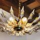 Chandelier '"sun" by Oscar Torlasco for Stilkronen cut glass triedri, Italy, 1970