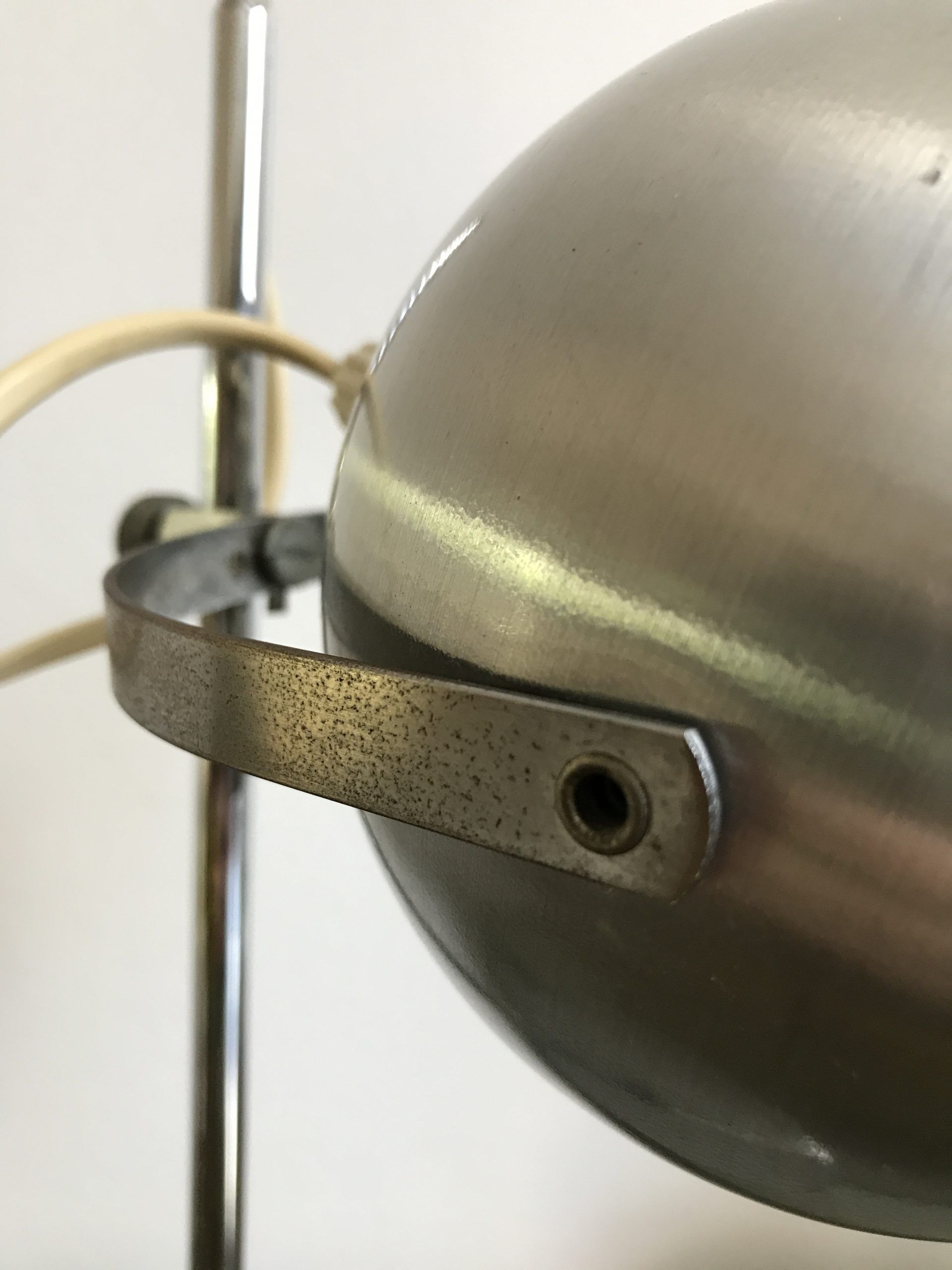 Vintage brushed metal eye ball desk lamp