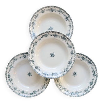 4 assiettes creuses vintage terre de fer Saint-Amand & Hamage - Argenton