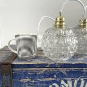 Set of two chiseled glass pendant lights