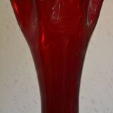 Red Murano glass vase