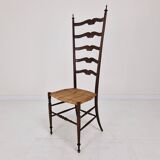 Mid Century High Back Chiavari Ladder Chair, Italy 1950's