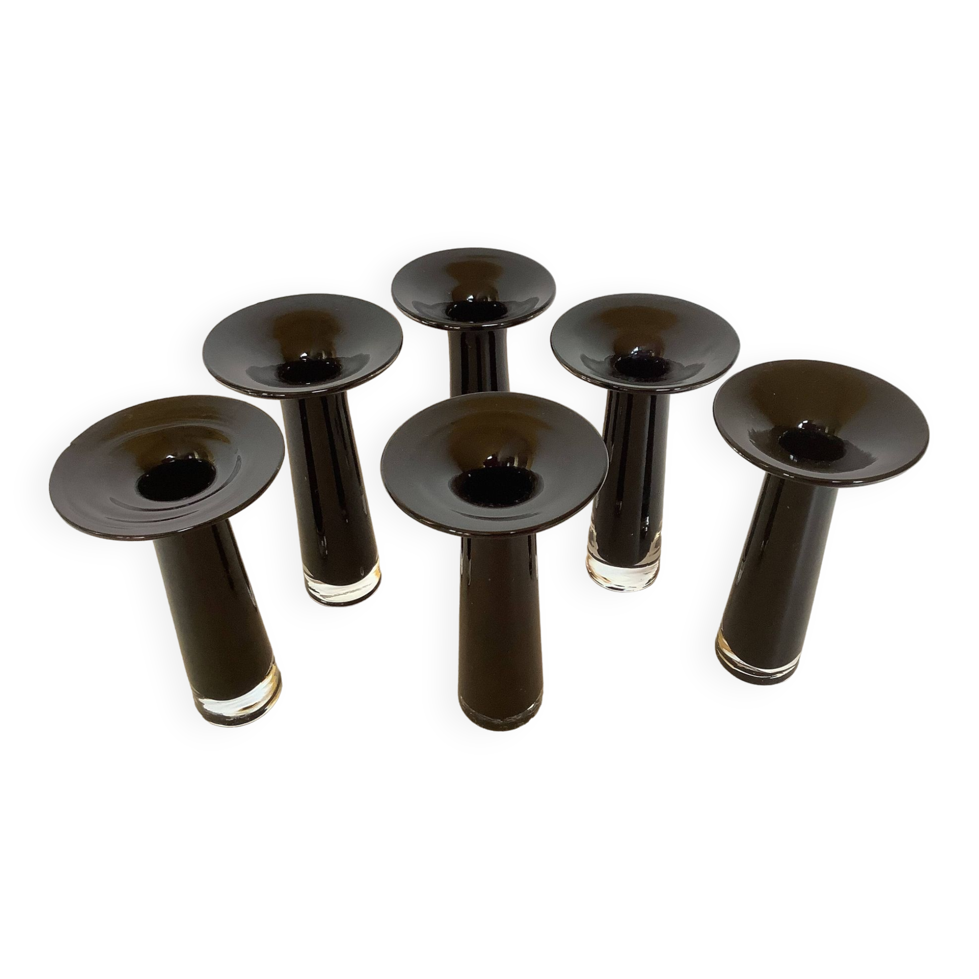 Six soliflore vases glass paste Maria Vinka