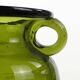 Modernist vase, olive glass, designed by J. Słuczan-Orkusz, Poland, 1970s