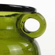 Modernist vase, olive glass, designed by J. Słuczan-Orkusz, Poland, 1970s