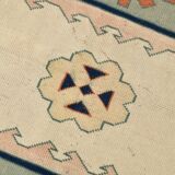 7x10 Vimtage Beige Orange Large Area Vintage Rug, 203x292 Cm