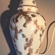 Fine porcelain lamp gilded with gold by Laure Selignac, Paris.