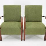 1940s Pair of Restored  Art Deco Armchairs in Boucle , Czechoslovakia