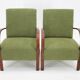 Paire de fauteuils art déco restaurés des années 1940 à boucle, tchécoslovaquie