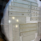 11 bevelled glass cleanliness plaques + 4 Art Deco glass plaques