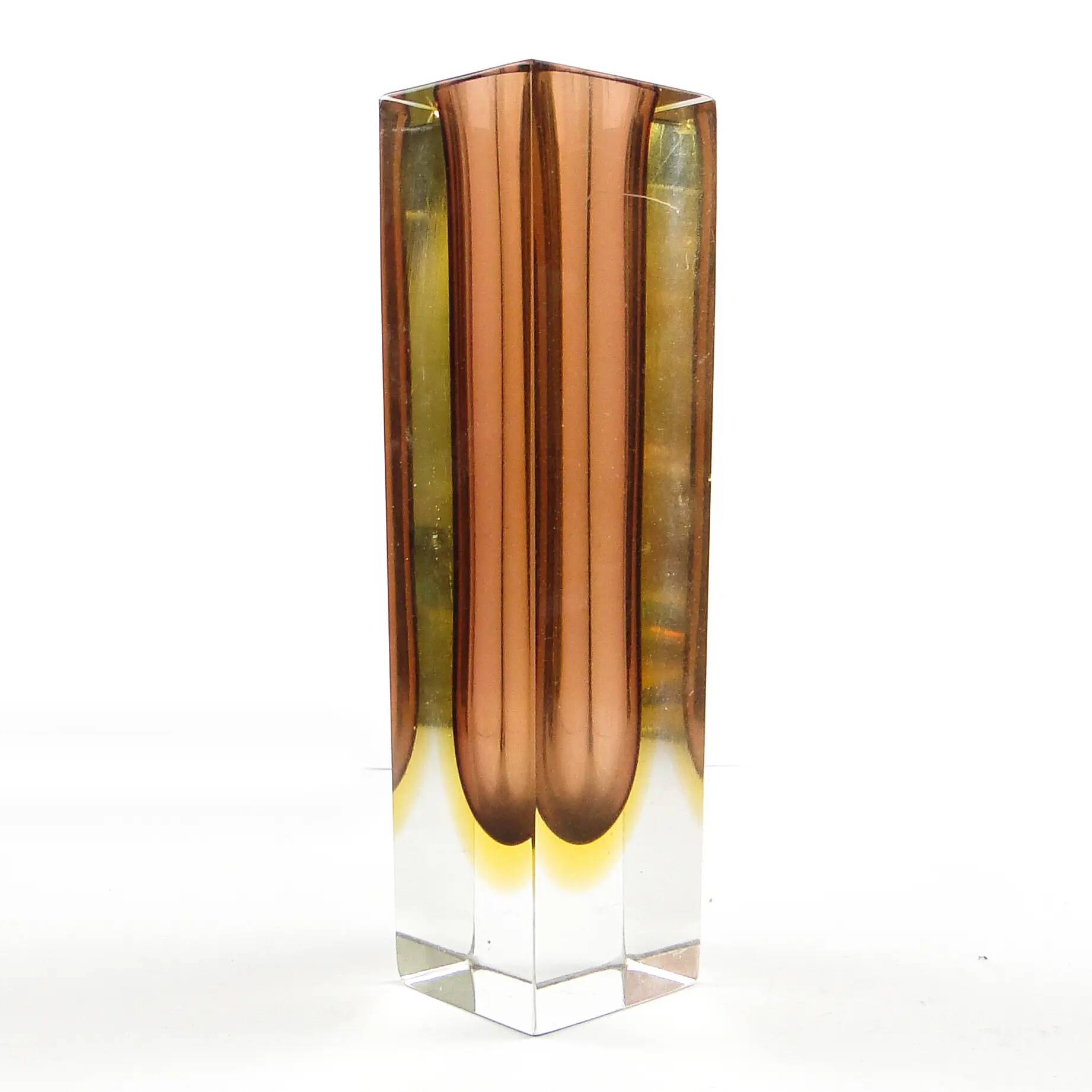 Sommerso mid-century modern vase, glass, designed by F. Poli, Italy, 1950s