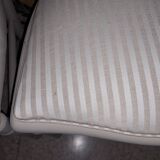 Lot de 2 chaises opéra style empire refaite tissu rayé xix coloris beige