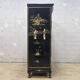 Vintage Chinese black lacquer cabinet soapstone, mother-of-pearl bohemia