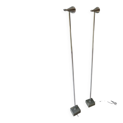 Paire de lampadaires Herstal acier chromé