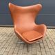 2 vintage Fritz Hansen Egg Chairs in cognac leather, in like-new condition.