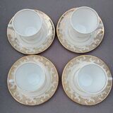 4 coffee cups by Philippe Deshoulières in Limoge porcelain