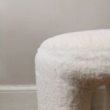 Léon stool in white boucle fabric