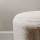 Léon stool in white boucle fabric