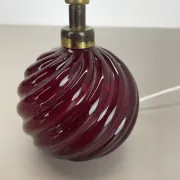 Unique Table Lamp Base made of Murano Glass with Red Ball, Barovier & Toso (attributed), Italy, 1960s