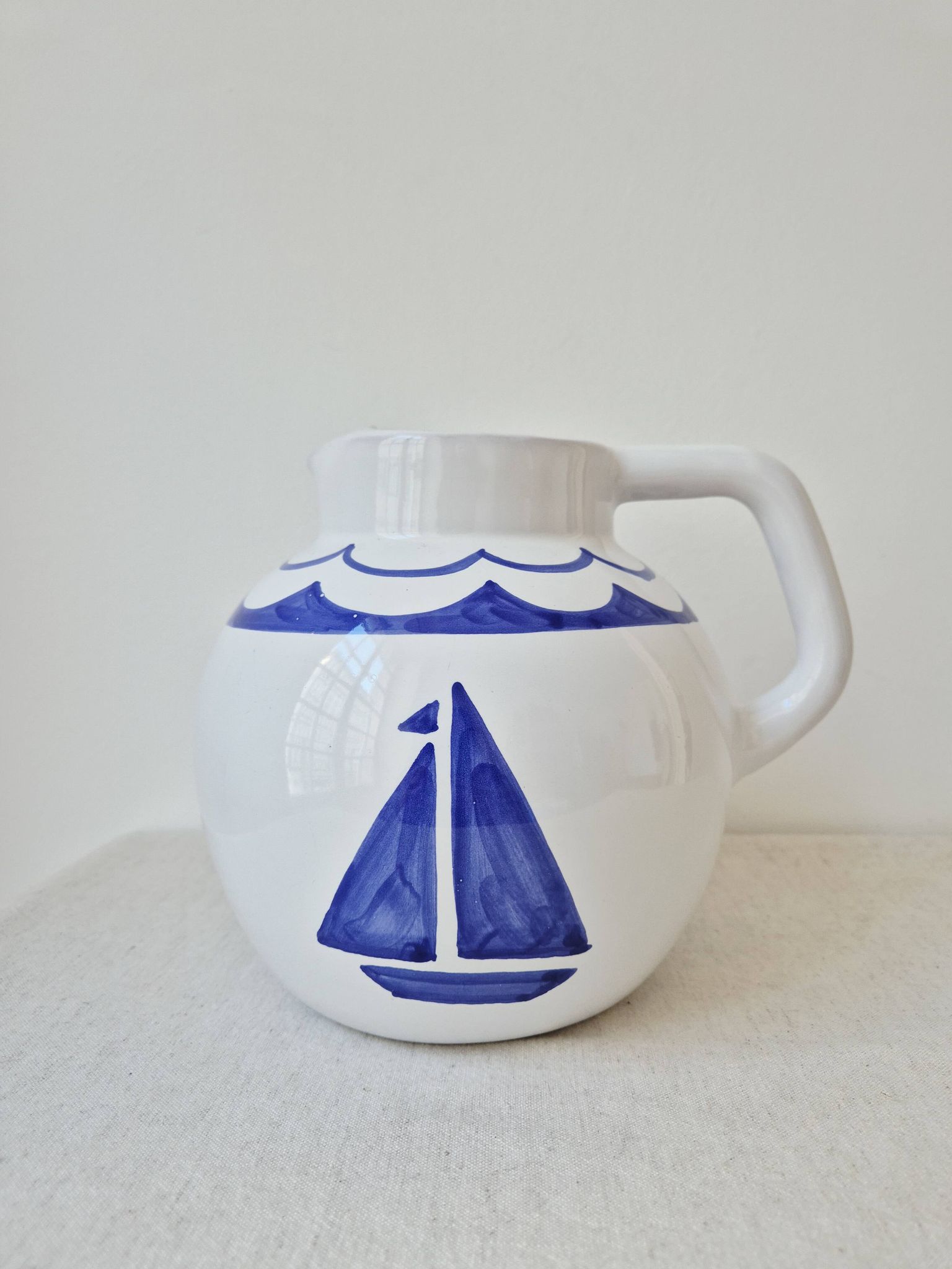 Vase en céramique peint à la main "Bateau" - Signature Pauline