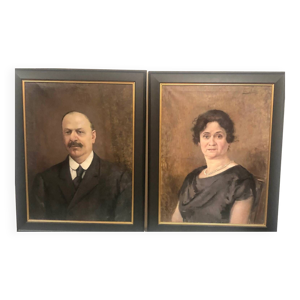 Portraits anciens huile