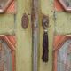 European Hand-Painted Wardrobe in Solid Oak circa 1800